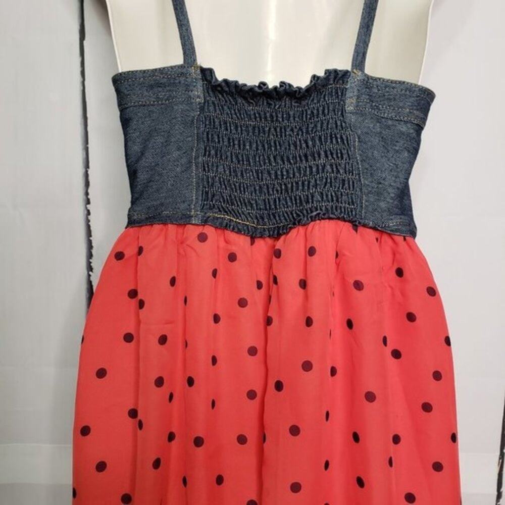 Live To Be Spoiled Polka Dot Spaghetti Strap Dress L - Picture 7 of 8